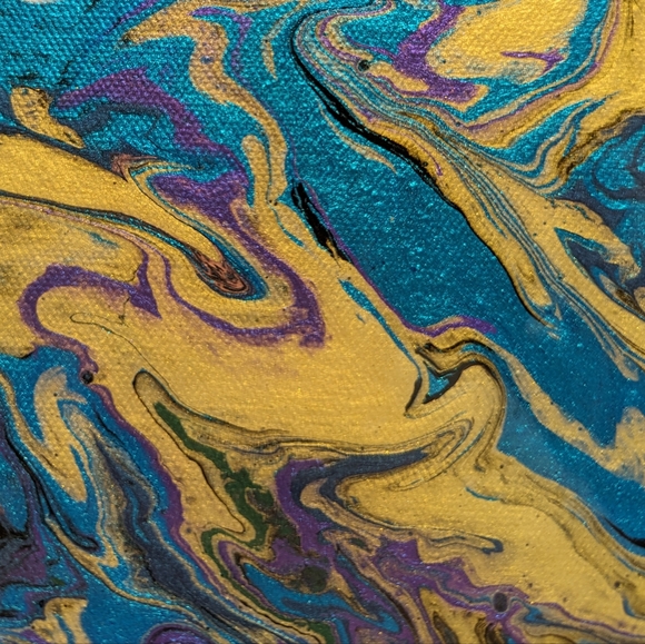 HandPainted Acrylic on Canvas "Midnight Mardi Gras" - Picture 3 of 6